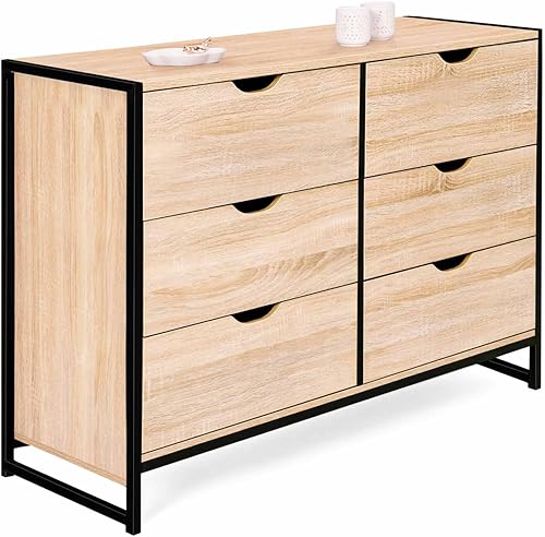 IDMarket Commode 6 Tiroirs Detroit