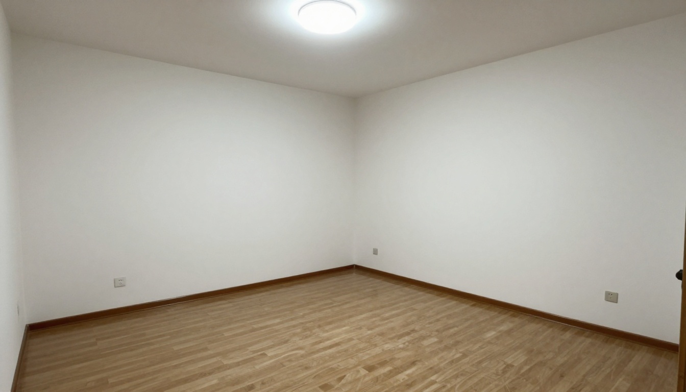 Avant - Chambre vide transformée en espace japandi avec lit bas chêne et céramique wabi-sabi
