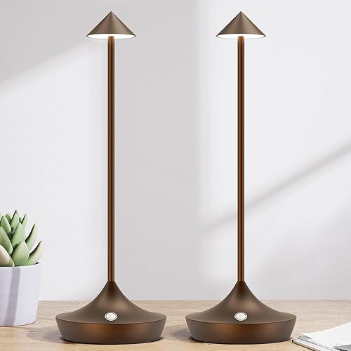 Hapfish Lot de 2 Lampes de Chevet Tactiles LED Sans Fil