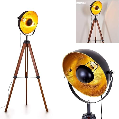 Lampadaire Jupiter Projecteur Rétro-Industriel Bois & Métal