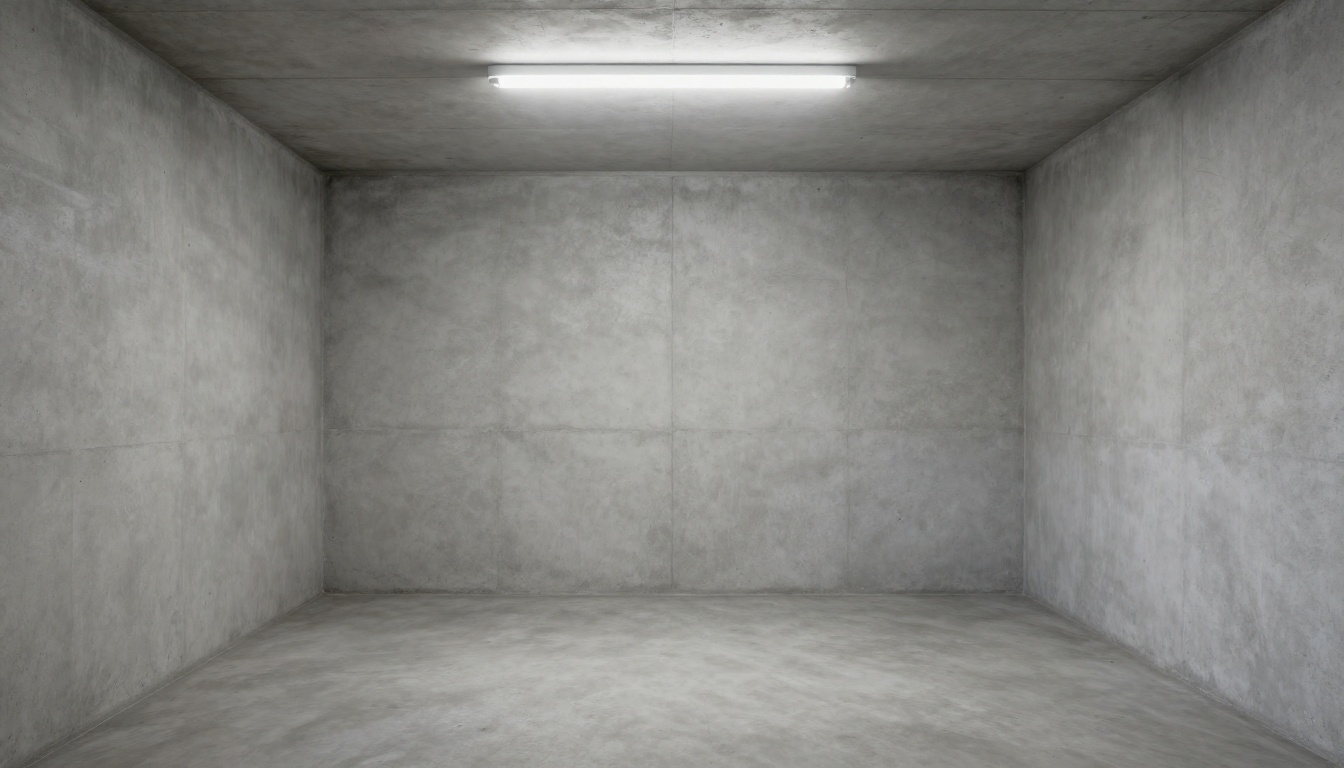 Avant - Chambre vide transformée en chambre industrielle avec lit métal-bois et éclairage d'ambiance