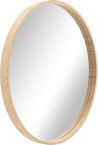 BD ART Miroir Rond 70 cm Bois Naturel Scandinave