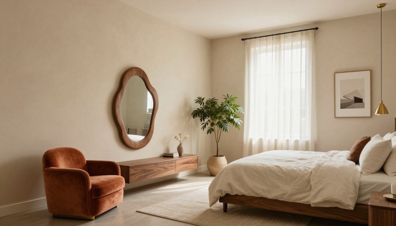 Tendance ! - Chambre datée métamorphosée en design contemporain avec laiton et formes organiques
