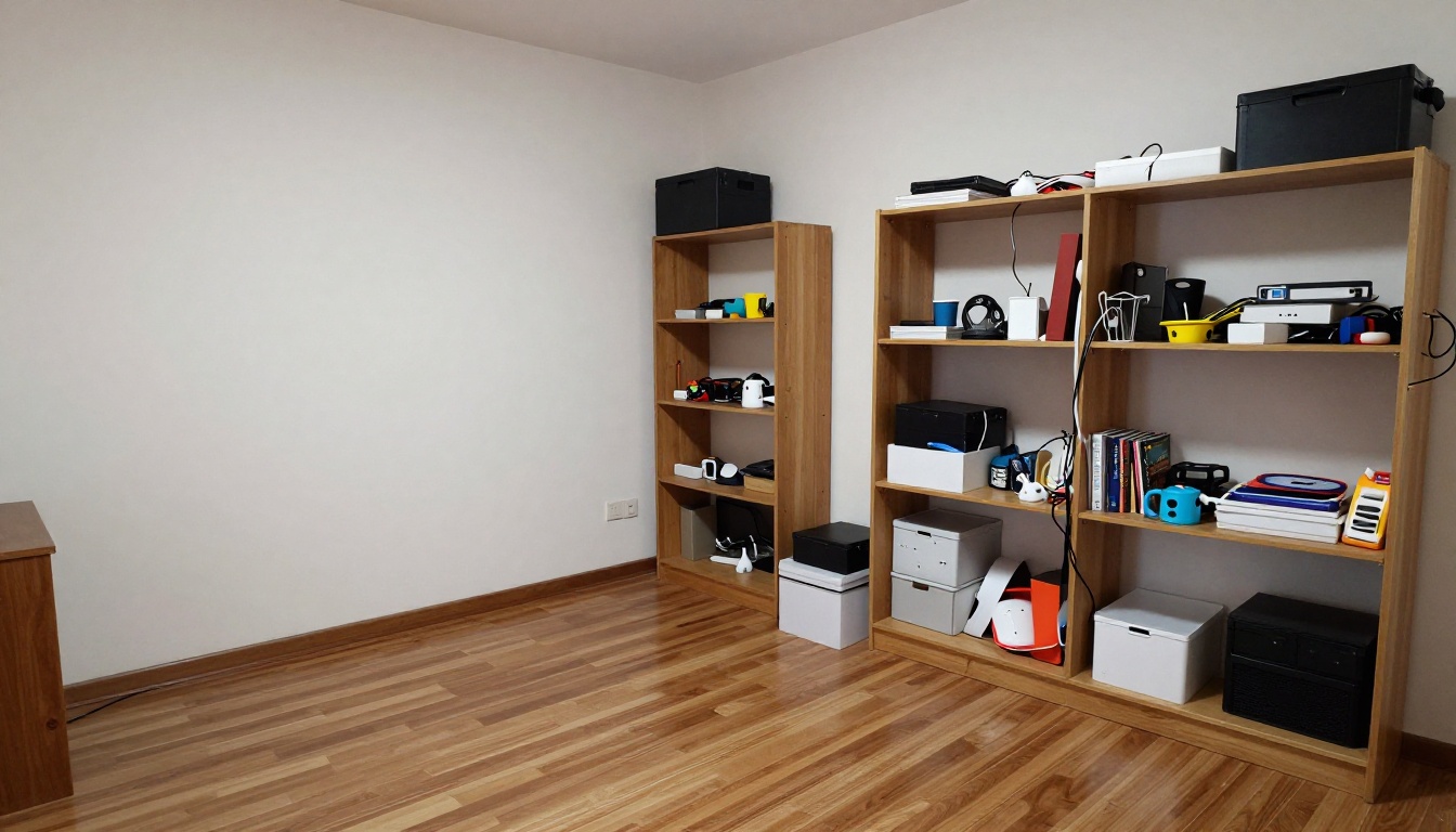 Avant - Chambre 12m² encombrée transformée en espace minimaliste épuré